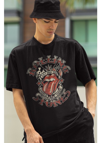 Rolling Stones Baskılı T-Shirt, Unisex Rock Metal Müzik Temalı Tişört fiyatları