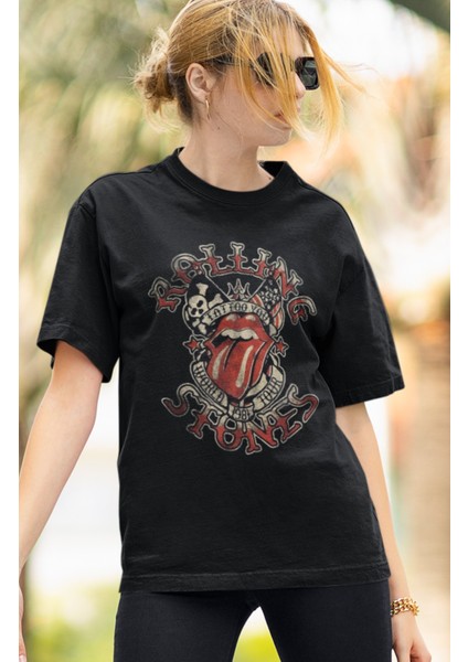 Rolling Stones Baskılı T-Shirt, Unisex Rock Metal Müzik Temalı Tişört modelleri
