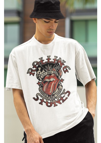 Rolling Stones Baskılı T-Shirt, Unisex Rock Metal Müzik Temalı Tişört fiyatları
