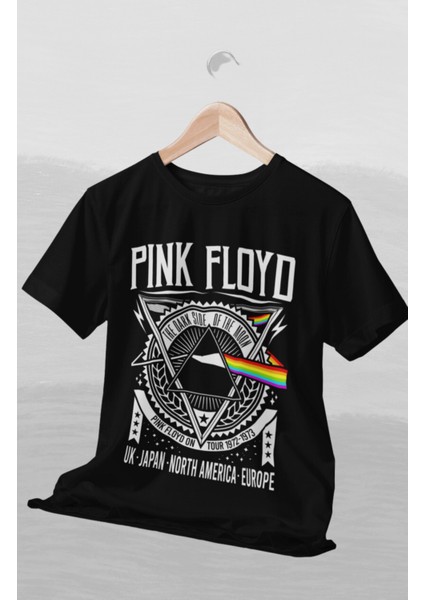 Unisex Oversize Pink Floyd Tişört, Rock Metal Baskılı T-Shirt