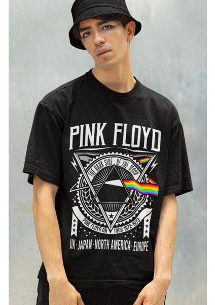 Unisex Oversize Pink Floyd Tişört, Rock Metal Baskılı T-Shirt fiyatları