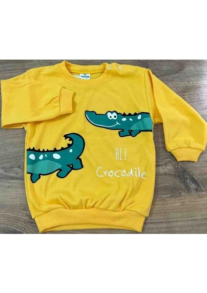 Timsah Baskılı Sweat Takım