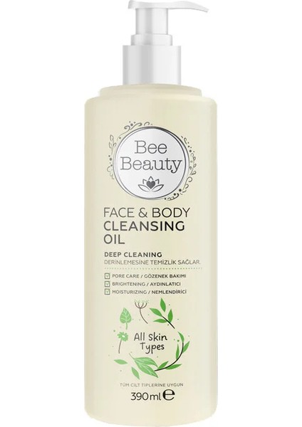 Yüz & Vücut Temizleme Yağı 390 ml - Bee Beauty Yüz Temizleme Toniği 390 ml 2'li Set