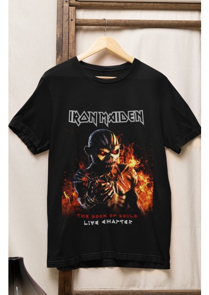 Iron Maiden The Book Of Souls Baskılı T-Shirt, Unisex Rock Metal Müzik Temalı Tişört