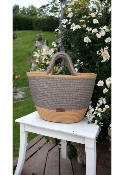 Günlük Hasır Çanta Plaj Çantası El Çantası El Emeği Handmade Tasarım Tarz Yaz Moda ÇANTA-35X20CM