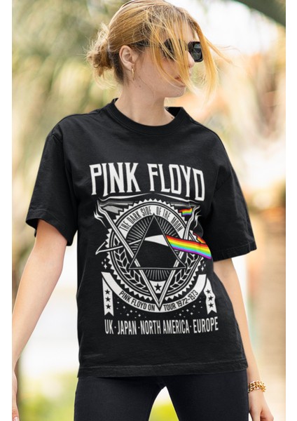 Unisex Oversize Pink Floyd Tişört, Rock Metal Baskılı T-Shirt modelleri