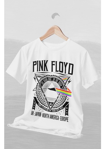 Unisex Oversize Pink Floyd Tişört, Rock Metal Baskılı T-Shirt