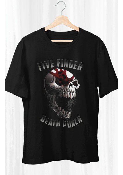 Five Finger Death Punch Baskılı T-Shirt, Unisex Rock Metal Müzik Temalı Tişört
