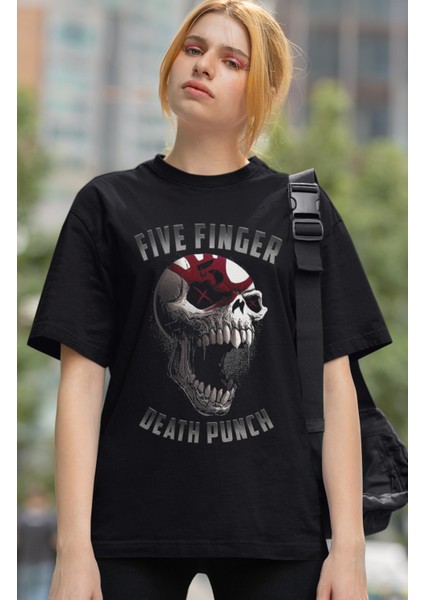 Five Finger Death Punch Baskılı T-Shirt, Unisex Rock Metal Müzik Temalı Tişört modelleri