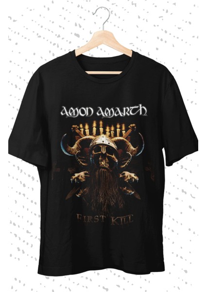 Amon Amarth Baskılı T-Shirt, Unisex Rock Metal Müzik Temalı Tişört