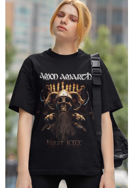 Amon Amarth Baskılı T-Shirt, Unisex Rock Metal Müzik Temalı Tişört modelleri