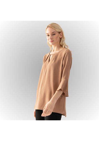 Kadın Vizon Damla Yaka Yarım Kol Salaş Kesim Aerobin Tunik modelleri