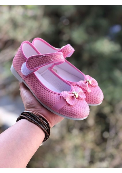 Kız Çocuk Cırt Cırtlı Pembe Babet , Fiyonk Detaylı Babet,kaydırmaz Taban Babet fiyatları