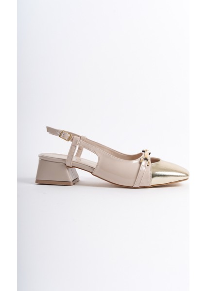 MBBTR401-DR Kadın Arkası Açık Toka Detay Küt Burun Dore Sandalet & Babet fırsatları