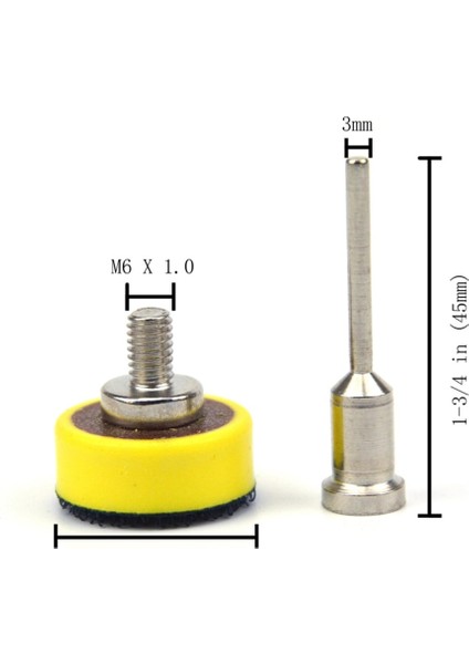 Dremel Tarzı Gravür Makineleri Için Mini Cırtlı Zımpara Tabanı 3 mm Sap 25MM Pad