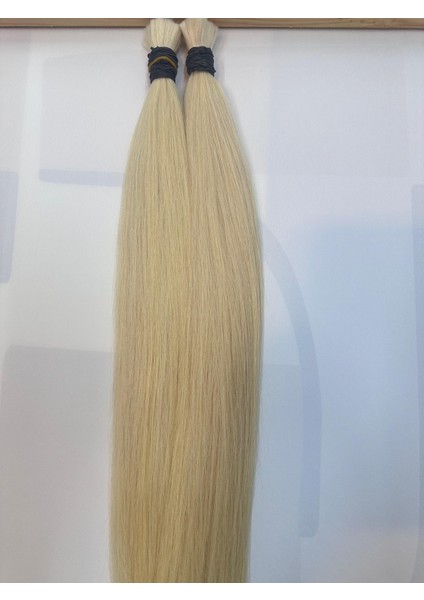 Platin Özbek 55-60 cm %100 Gerçek Saç 50 Adet Boncuk Kaynak, 0.6 Gramdır 50 Adet 30 Gram Gelmektedir