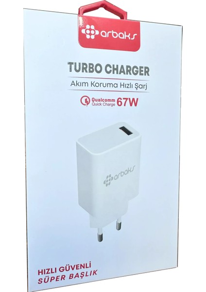 67W USB Turbo Hızlı Qualcomm Şarj Balığı Arbaks ARB-406