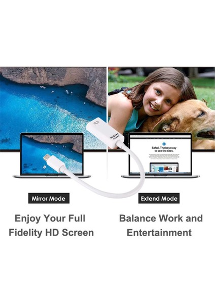 Mini Displayport To HDMI Adaptör - 4K Mini Dp To HDMI Görüntü Adaptörü.