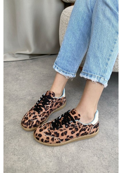 Kadın Panet Ince Tabanlı Spor Ayakkabı - Leopar indirimleri