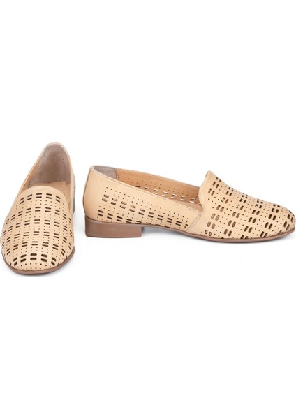 Kadın Hakiki Deri Günlük Şık Klasik Loafer Babet Ayakkabı