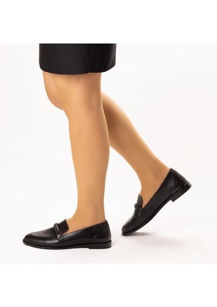 Kadın Hakiki Deri Günlük Şık Tokalı Klasik Loafer Babet Ayakkabı modelleri