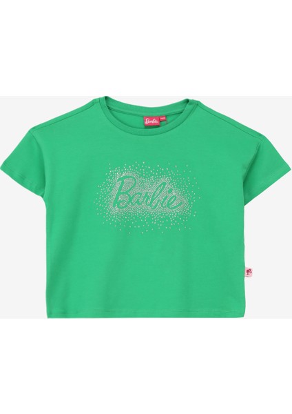 Taşlı Yeşil Kız Çocuk T-Shirt BRB4SG-TST6004