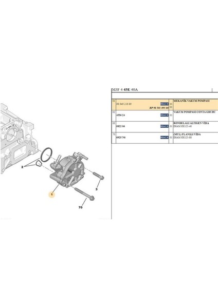 Vakum Pompası 207 208 308 508 Euro6 1,6 (9804021880-F009D02881)