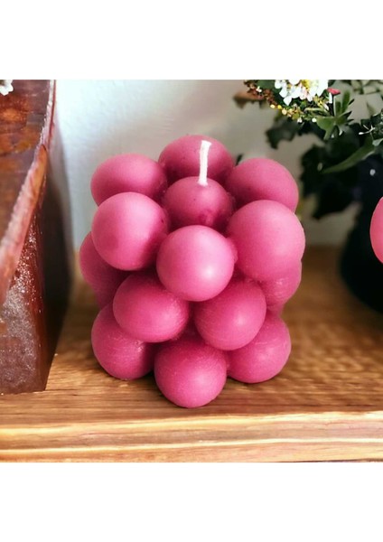 Küt Boy Silindir Bubble Silikon Mum Kalıbı