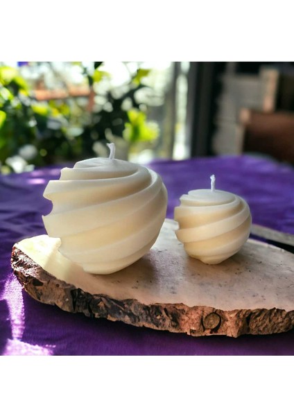 Spiral Desenli Küre Mum (Orta Boy) Silikon Mum Kalıbı