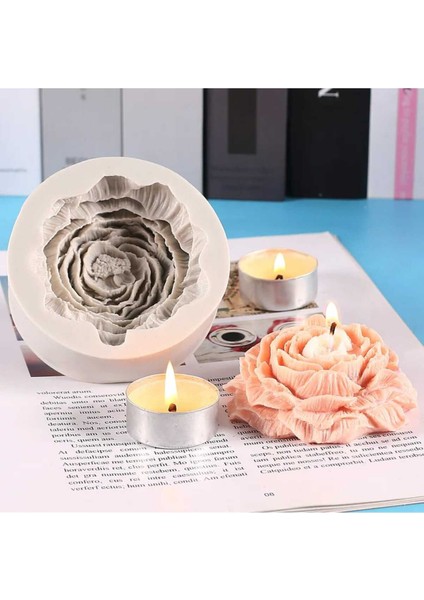 Orta Boy Şakayık Silikon Mum Kalıbı ( 8 cm Çap / 3 cm Yükseklik )