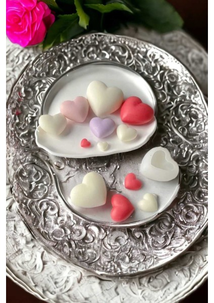 3'lü Tombul Kalp Mum Kalıp Seti ( Silikon )- 3 Boy