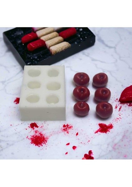 6'lı Kiraz Silikon Kalıp Seti