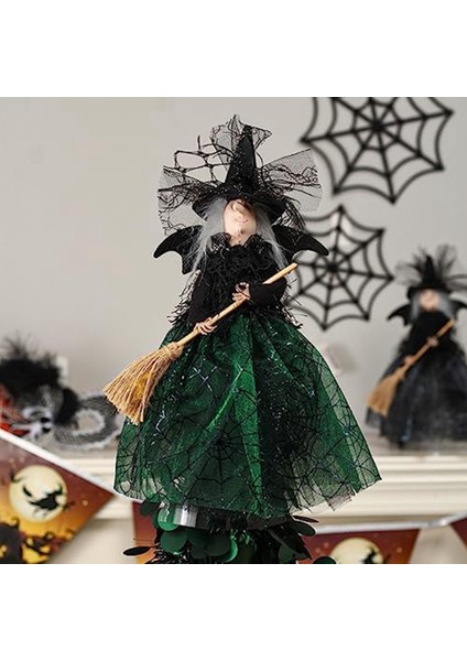 Cadılar Bayramı Cadı Dekorasyon 11 Inç Cadı Bebek Cadılar Bayramı Peçe Cadı Bebek Cadı Şapkası ve Cadı Süpürge Siyah (Yurt Dışından) fiyatları