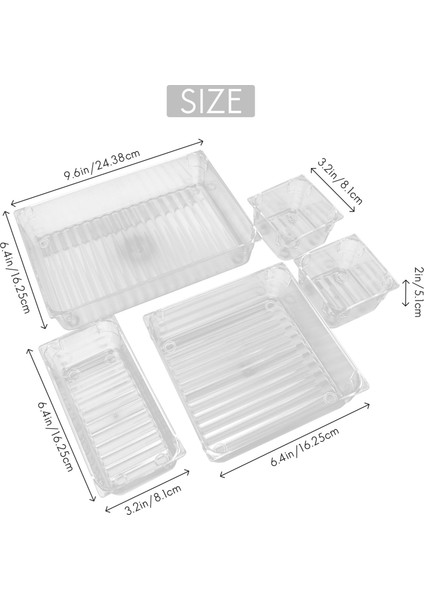 14 Masa Çekmece Organizatör Tepsileri, Temizle Vanity Çekmece Bölücüler Makyaj Kozmetik Organizatörleri Yatak Odası Mutfak Ofis Için,организаторы Hmoe (Yurt Dışından) fırsatları