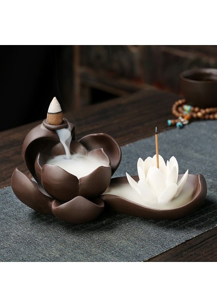 Zarif Lotus Tütsü Brülör Tutucu Seramik Buhurdan El Sanatları Aromaterapi Ev Dekor Ofis B Için (Yurt Dışından) modelleri