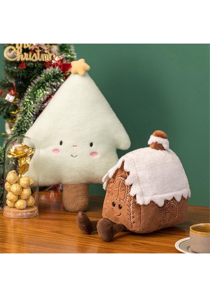 Noel Yeni Peluş Yastık Dolması Çikolatalı Kurabiye Evi Şekli Dekor Yastık Sevimli Komik Noel Ağacı Parti Dekoru Bebek B (Yurt Dışından) indirimleri