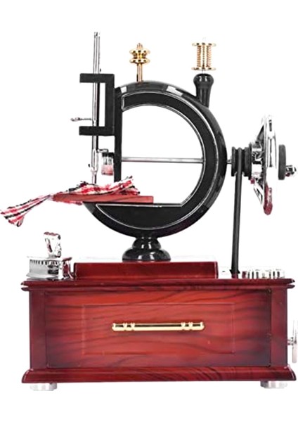 Dikiş Makinesi Şekilli Müzik Kutusu, Vintage Mini Retro Tarzı Dikiş Clockwork, Masaüstü Dekorasyon Için Müzik Kutusu (Yurt Dışından)
