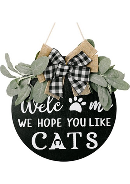 Hoş Geldiniz Çelengi Burcu Çiftlik Evi Ön Sundurma Dekorasyonu-Umarız Kedileri Beğenirsiniz-Ev Dekorasyon Hediyeleri (Yurt Dışından)