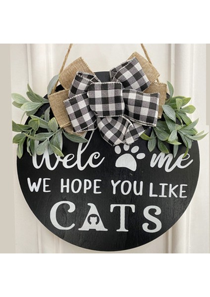 Hoş Geldiniz Çelengi Burcu Çiftlik Evi Ön Sundurma Dekorasyonu-Umarız Kedileri Beğenirsiniz-Ev Dekorasyon Hediyeleri (Yurt Dışından) modelleri
