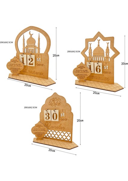 Ahşap Ramazan Takvimi Süslemeleri Ahşap Geri Sayım Takvimleri Süslemeleri 30 Günlük Eid Mubarak Ramazan Süslemesi. B (Yurt Dışından)