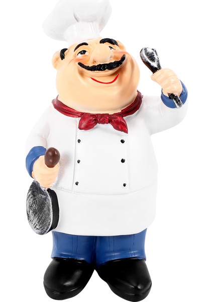 Retro Şef Modeli Süsler Reçine El Sanatları Mini Şef Figürleri Ev Mutfak Restoran Bar Kahve Dekor-A (Yurt Dışından)