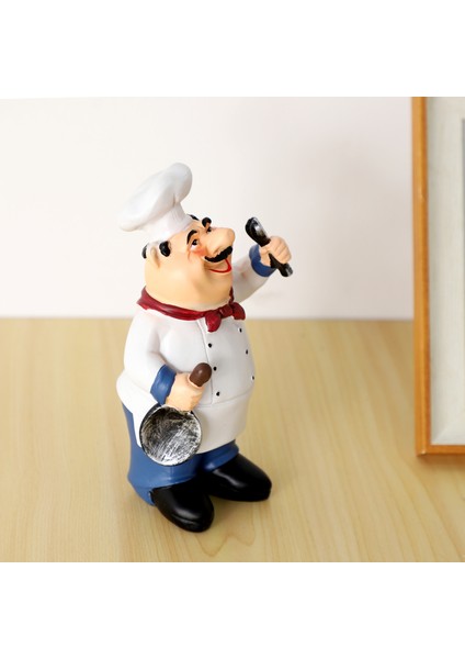 Retro Şef Modeli Süsler Reçine El Sanatları Mini Şef Figürleri Ev Mutfak Restoran Bar Kahve Dekor-A (Yurt Dışından) fırsatları