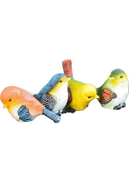 4 Adet/takım Sevimli Bebek Yapay Kuşlar Reçine Heykeli Heykelcik Model Ev Ev Çim Bahçe Dekor (Yurt Dışından)