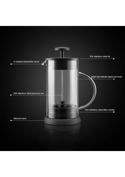 1000 ml Cam Fransız Basın Pot Isıya Dayanıklı Kahve Makinesi Çay Filtreli Fincan Kilitlenebilir Konsantrasyon Pres Pot,запасные Части Для Кофемашины (Yurt Dışından)