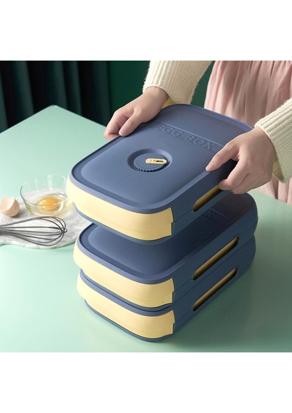 Çekmeceli Tip Yumurta Saklama Kutusu Buzdolabı-Saklama Kutusu Dumpling Kutusu Yumurtalık Üst Üste Bindirilebilen Rulo Yumurta Kutusu(Mavi),организаторы Hmoe (Yurt Dışından)