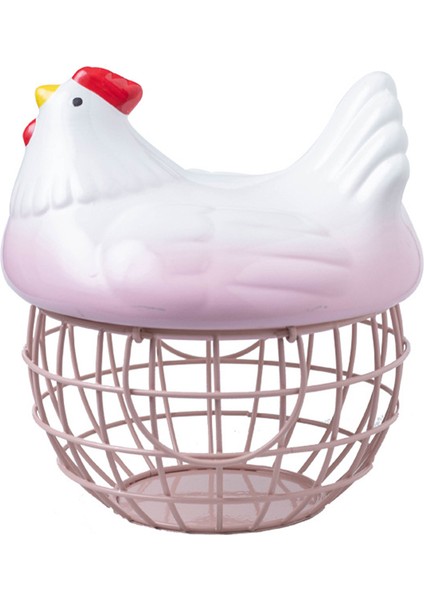 Seramik Yumurta Tutucu Kolu Metal Tavuk Süs Ev Dekoratif Meyve Depolama Sepeti Mutfak Organizatör Için,организаторы Hmoe (Yurt Dışından)