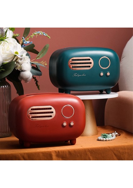 Mutfak, Banyo Vanity Tezgahları, Komodinler, Masalar ve Masalar Için Retro Radyo Şekli Doku Kapak Kutusu, Kırmızı,организаторы Hmoe (Yurt Dışından) modelleri