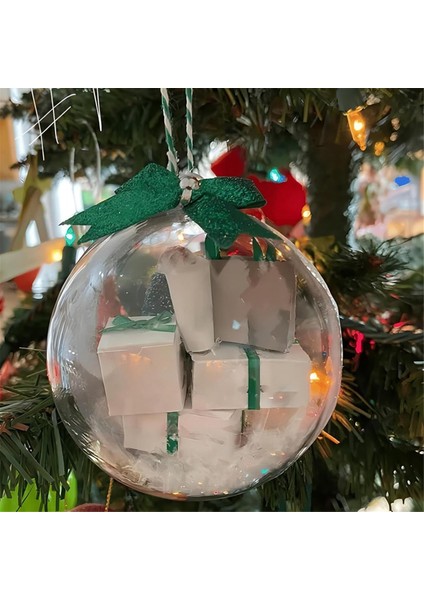 Noel Süs Topu Noel Ağacı Süsleri Temizle Biblo Süsleme Evi Asılı Top Nefis Hediye-Hediye Kutusu,декоративные Подарки (Yurt Dışından)