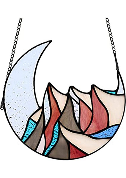 Ay Vitray Pencere Asılı Dağ, Pencere Için Kar Dağ Süslemeleri Suncatcher, Ay Dağ Dekor Hediye A,декоративные Подарки (Yurt Dışından) modelleri