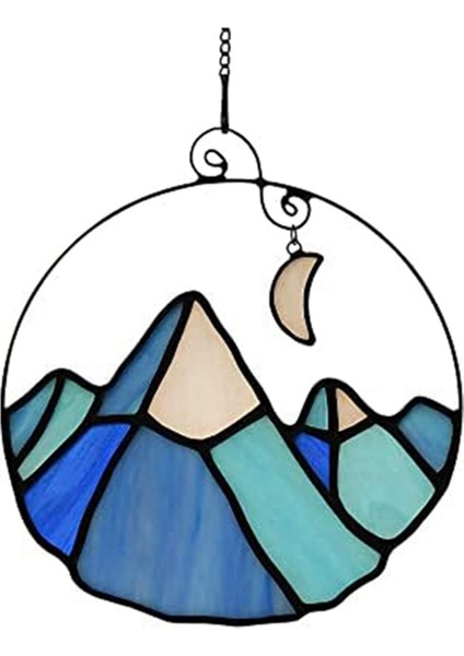 Ay Vitray Pencere Asılı Dağ, Pencere Için Kar Dağ Süslemeleri Suncatcher, Ay Dağ Dekor Hediye B,декоративные Подарки (Yurt Dışından) fiyatları